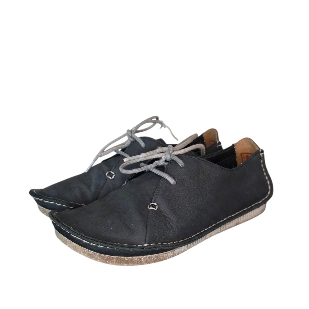 Clarks Artisan Black Leather Lace Up Shoes Womens 6 EU 36 Comfort